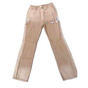 Gallery Dept. Pants Jeans Tan Size S Brown Painted La Flare Art Paint Spatters